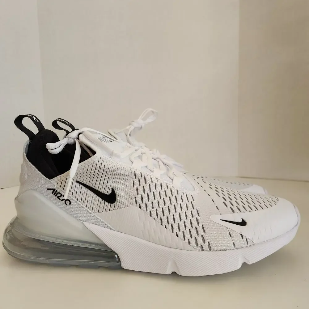 Nike Men's Air Max 270 Shoes, White/Black-White, 13